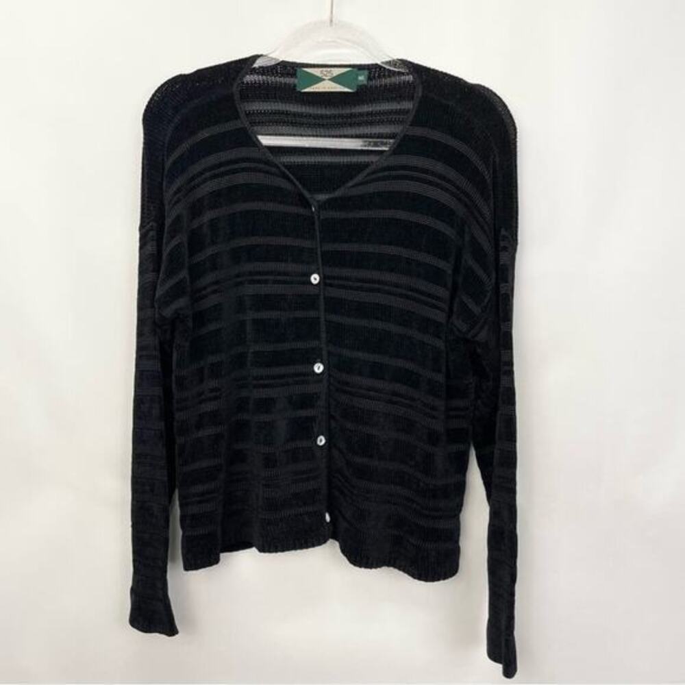 525 America Chenille Cardigan Size M/L Black